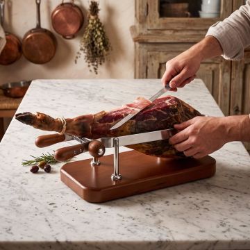 Ferma Prosciutto con base in Legno 45cm