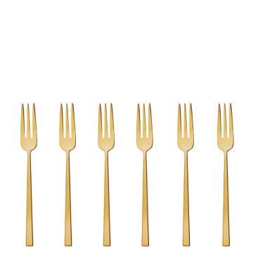 Rock PVD Gold, 6 Forchettine Dolce
