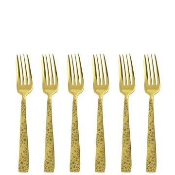 Cometa PVD Gold, Set 6 Forchettine Dolce