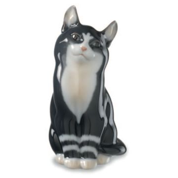 Figurina Gatto Grigio Seduto