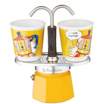 Mini Express, Caffettiera con 2 Bicchierini Lichtenstein