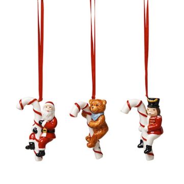 Nostalgic Ornaments, Set 3 Addobbi "Santa, Teddy e Rocking Horse"