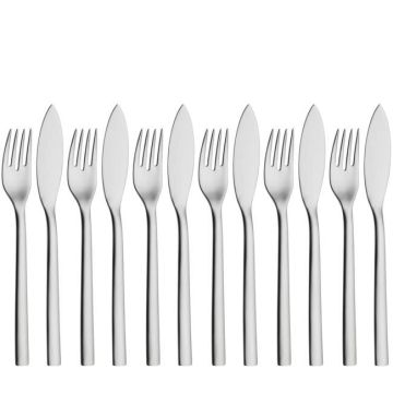 Nuova, set 6 Forchette e 6 Coltelli pesce