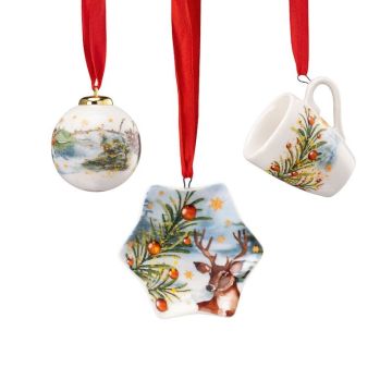 Weihnachtslieder 2023, Set 3 Ornamenti Mug/Palla/Stella