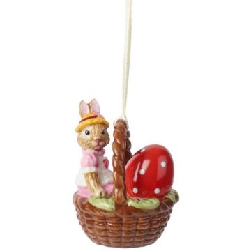 Bunny Family, Ornamento Anna nel Cestino 6cm