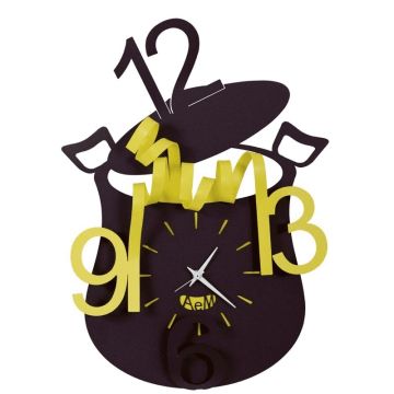 Chef, Orologio Parete Nero e Giallo 40cm