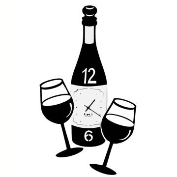 Cin Cin, Orologio da Parete Nero