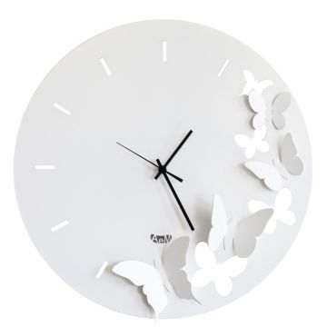 Butterfly Spring, Orologio da Parete 43cm Bianco