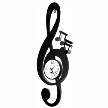 Chiave Musicale, Orologio da Parete Nero