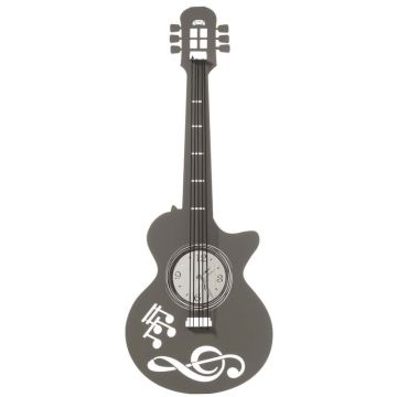 Chitarra, Orologio da Parete Ardesia e Bianco 82cm