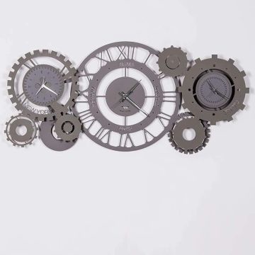 Fuso Meccano, Orologio da Parete 102cm Fango e Alluminio