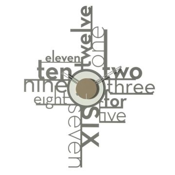 Lettering, Orologio da Muro 66cm Fango