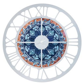 Maiolica, Orologio da Muro 60cm Argento