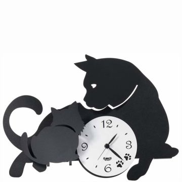 Mamma Gatta, Orologio da Parete Nero 38cm