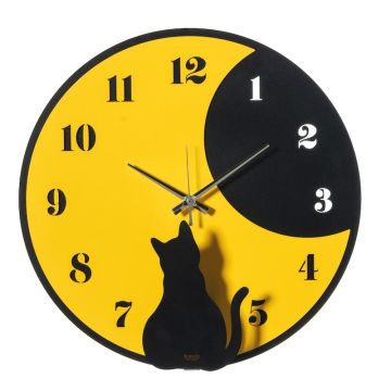 Moon Whiskers, Orologio da Parete 43cm Giallo