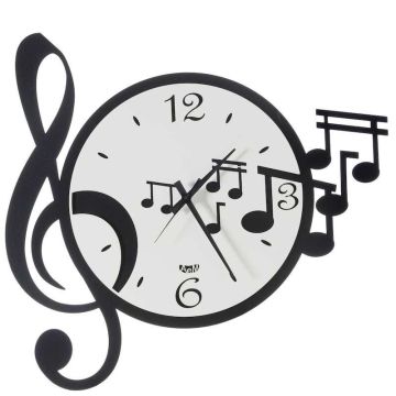 Musica, Orologio Parete Nero 50cm