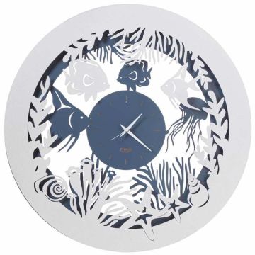 Nettuno, Orologio da Parete Azzurro e Bianco 50cm