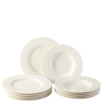 Basic White, Servizio Piatti 12 pezzi (6 piani e 6 fondi)