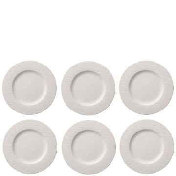 Manufacture Rock Blanc, Set 6 pezzi Piatto Piano 27cm