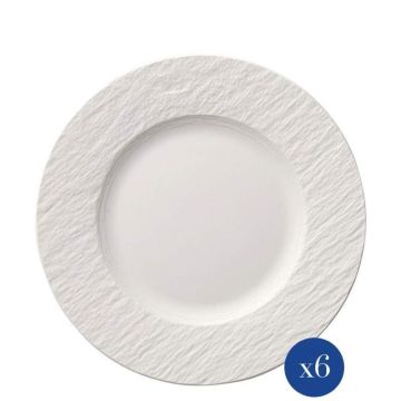 Manufacture Rock Blanc, set 6 pezzi Piatto Dessert 22cm