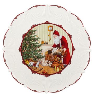Toy's Fantasy, Piatto Pasticceria Grande "Babbo con Regali" 42cm