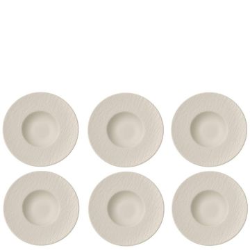 Manufacture Rock Blanc, set 6 pezzi Piatto Pasta 28cm