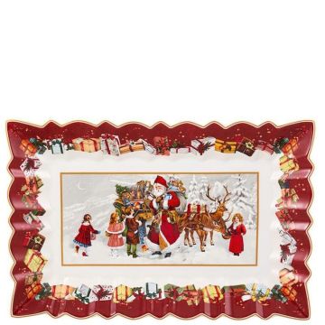 Toy's Fantasy, Piatto Rettangolare "Babbo Natale con Bambini" 35cm