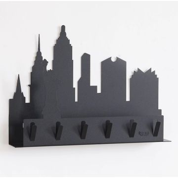 New York, Portachiavi Nero 35cm
