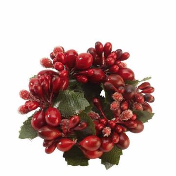 Winter Collage Accessoires, Portatovagliolo Bacche Rosse 6cm