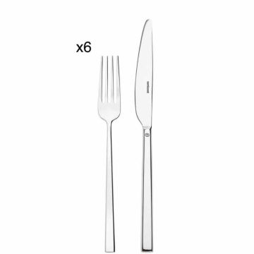 Rock, 6 Forchette + 6 Coltelli Frutta