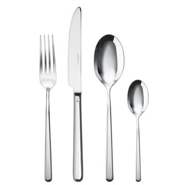 Linear, Servizio Posate Set 24 pezzi Acciaio Mirror