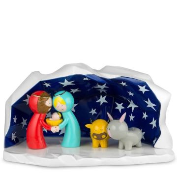 Happy Eternity Baby, Presepe Completo Bianco 27cm