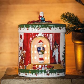 Christmas Toys, Scatola Rotonda "Babbo Natale Porta Regali" 21,5cm
