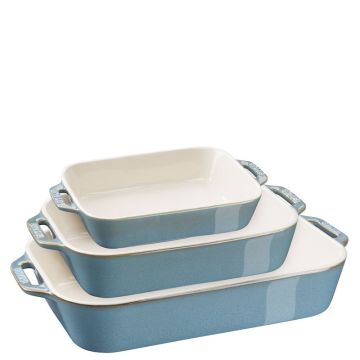 Ceramique, Set 3 Pirofile Rettangolari in Ceramica