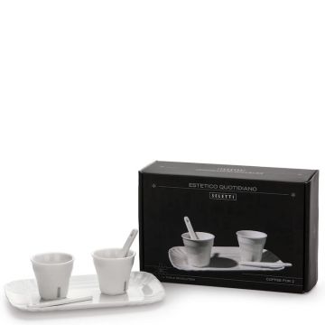 Estetico Quotidiano, Set Caffè 2 Tazze, Vassoio e Palette