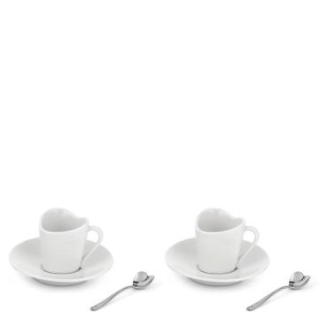 To, Set 2 Tazzine Espresso con Piattini e Cucchiaini