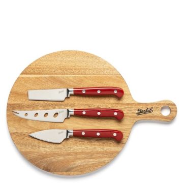 Set Formaggi Professionale: Tagliere in Legno e 3 Coltelli