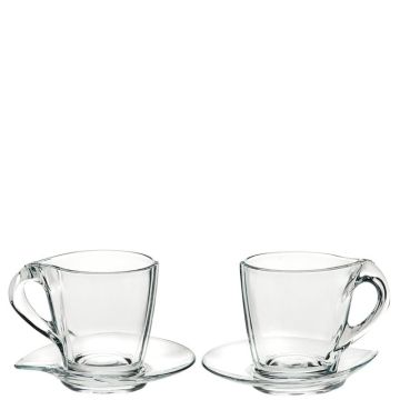 Happy, Set 2 Tazze Cappuccino con piattino