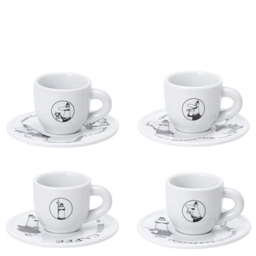 Carosello, Set 4 Tazzine Moka con piattino