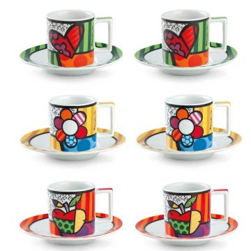 Set 6 Tazze Caffè con Piattino