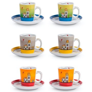 Le Casette, Set 6 Tazze Caffè c/p