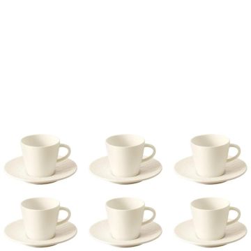 Manufacture Rock Blanc, set 6 pezzi Tazza Caffè con piattino 