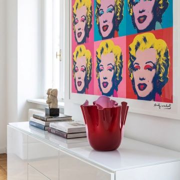 Fazzoletto Opalino, Vaso Rosso interno Rosa