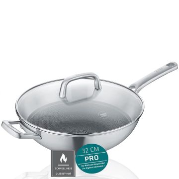 Tricion Resist, Wok Manico Lungo con coperchio 32cm