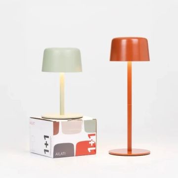 1+1 Ailati, Lampada da Tavolo Ricaricabile (Modularità a 2 Altezze)