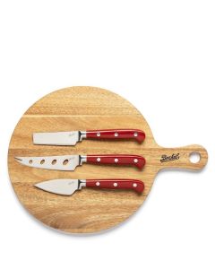 Set Formaggi Professionale: Tagliere in Legno e 3 Coltelli